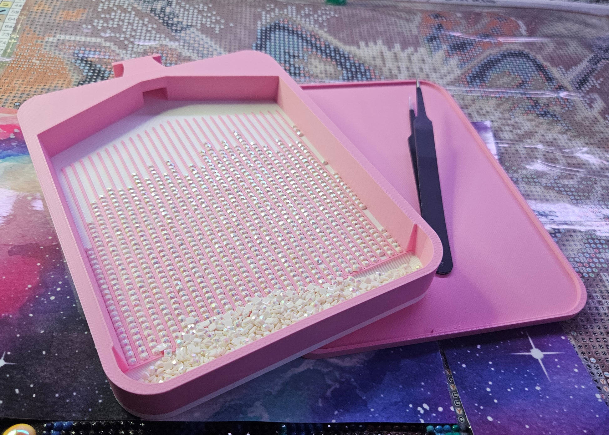 Multi-Color Universe Washi SNAP, XXL Diamond Painting Tray with Snap-On Lid Cosmic Crafts