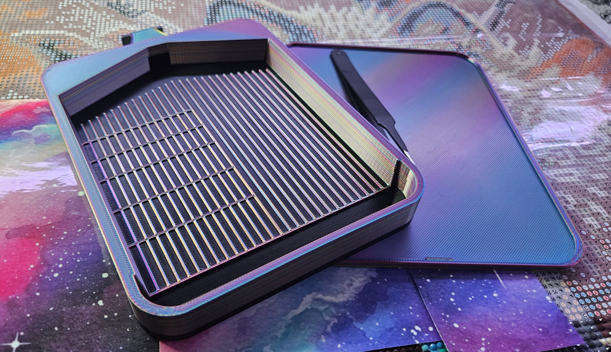 Multi-Color Universe Multiplacer Washi SNAP, XXL Diamond Painting Tray with Snap-On Lid Cosmic Crafts