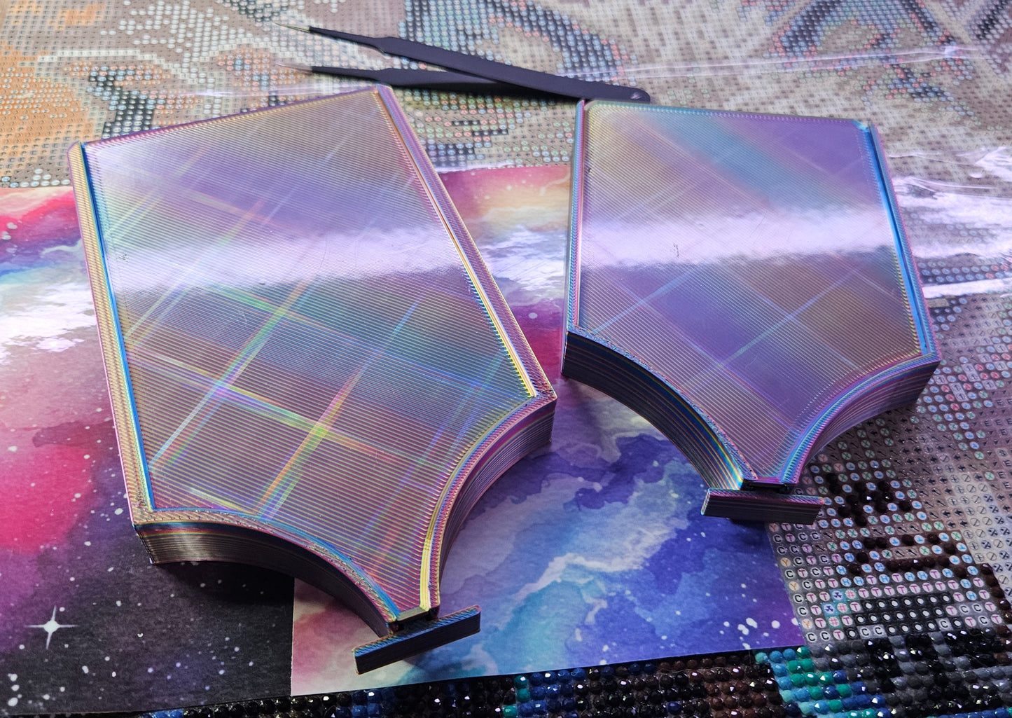 Long ECLIPSE WASHI Diamond Painting Tray with Lid, Spill Resistant Diamond Art Accessory Cosmic Crafts