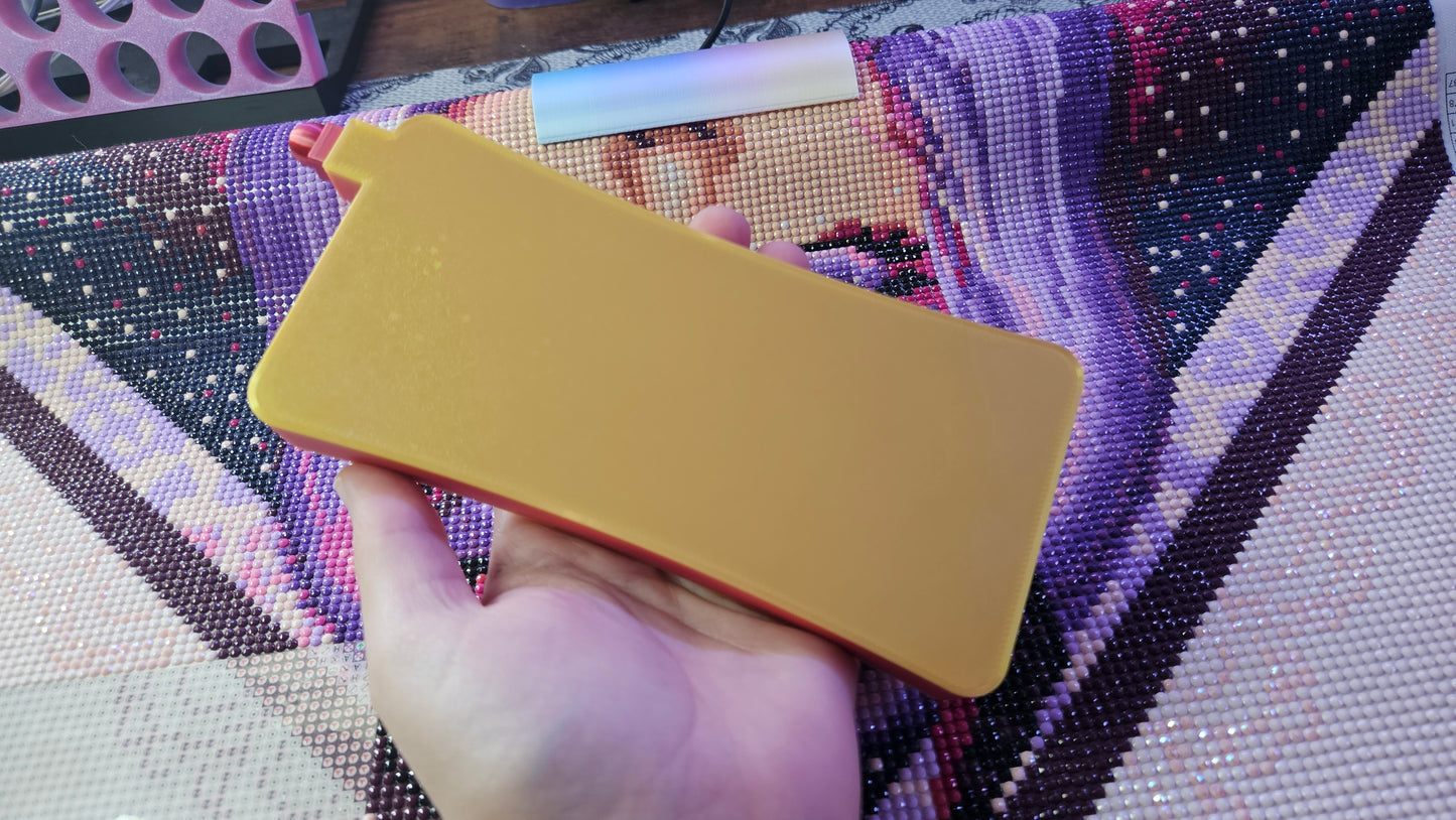 Extra Long Vertical Diamond Painting Tray with Snapping Lid & Stopper, Deep Groove Drill Organizer, Large Bead Sorting Tray for Diamond Art