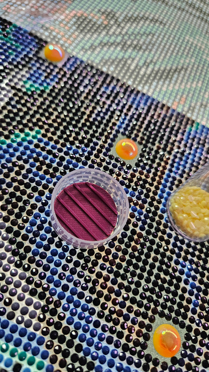 LIDLINS Round ArtDot Container Lid Tray Inserts, Mini Diamond Painting Drill Tray, Lined Round Insert Cosmic Crafts