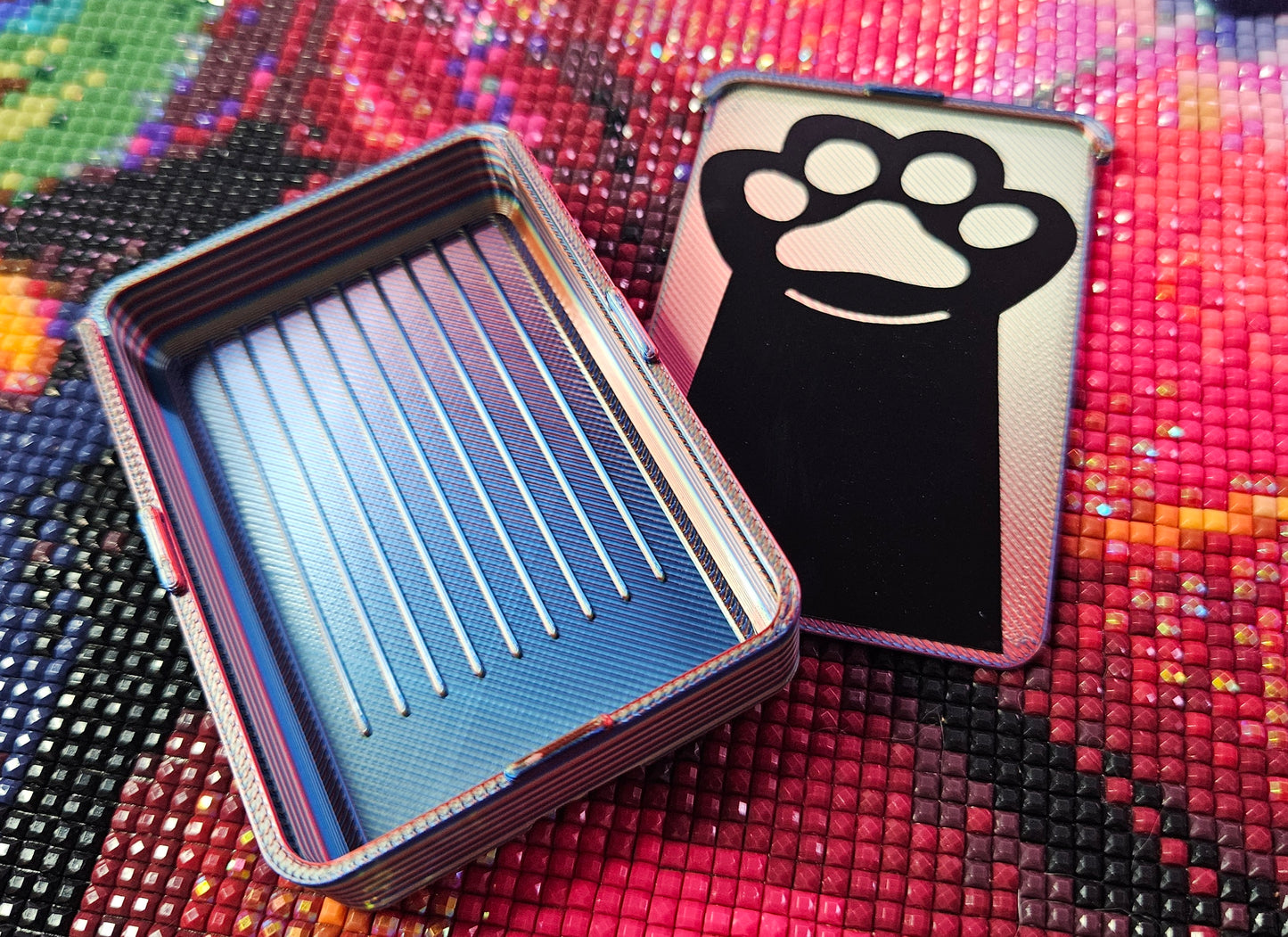 Save The Strays Stacking Diamond Painting Tray Set, 3D Printed Diamond Art Trays with Kitty Cat Vinyl Decals, Supports Local Cats