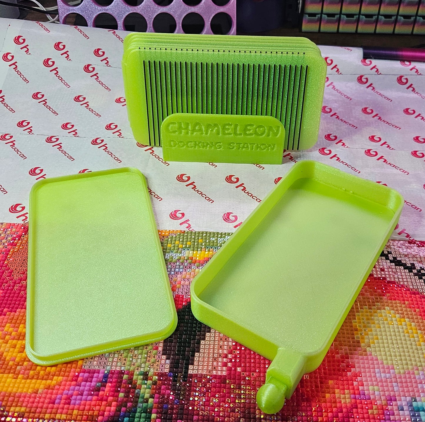 Chameleon Diamond Painting Tray, Interchangeable Lines, 3D Printed Rhinestone Art Accessory