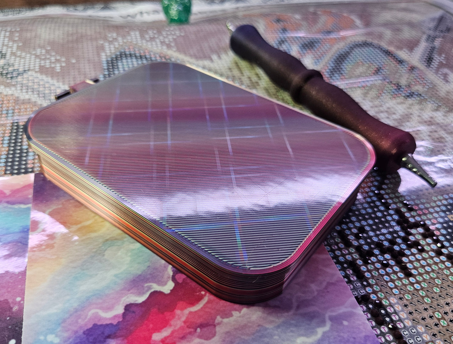 SOL Washi Single Placer Diamond Painting Tray, Large Rhinestone Art Tray with Snap-On Lid Cosmic Crafts