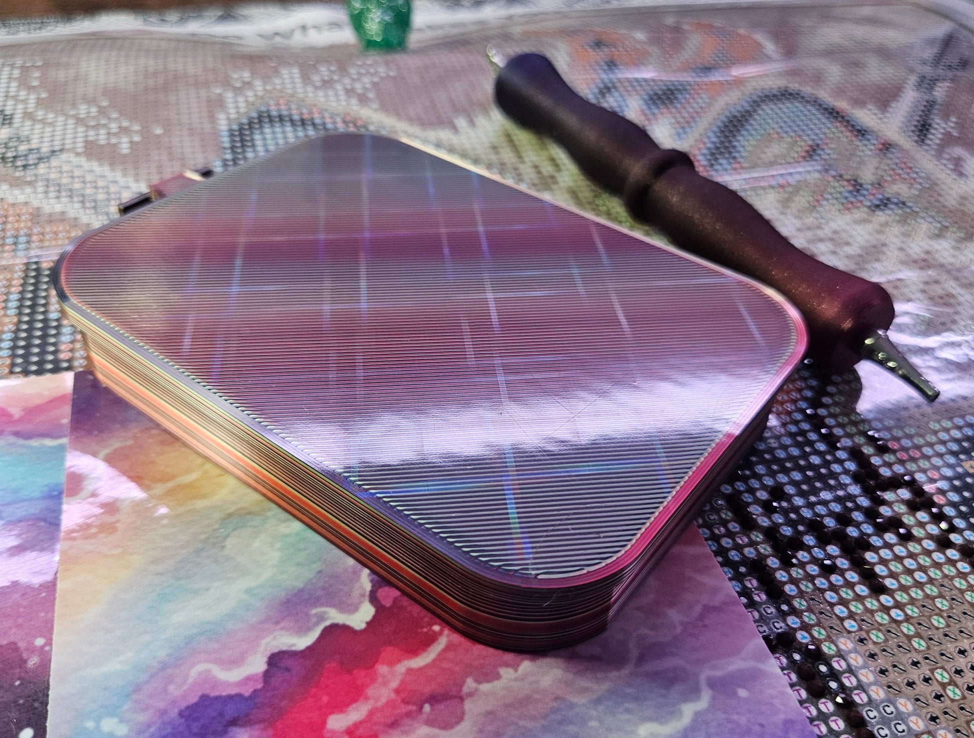 SOL Washi Single Placer Diamond Painting Tray, Large Rhinestone Art Tray with Snap-On Lid Cosmic Crafts