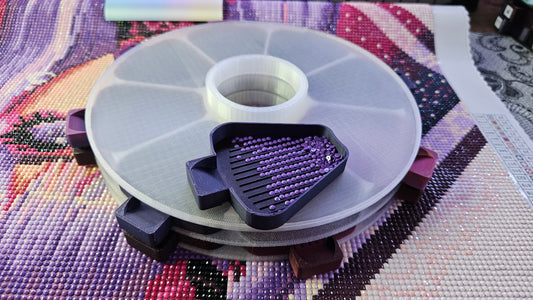 Thin Line Diamond Painting Carousel, Slim Drill Organizer Tower, Lightweight Spinning Tray for Diamond Art & Beads