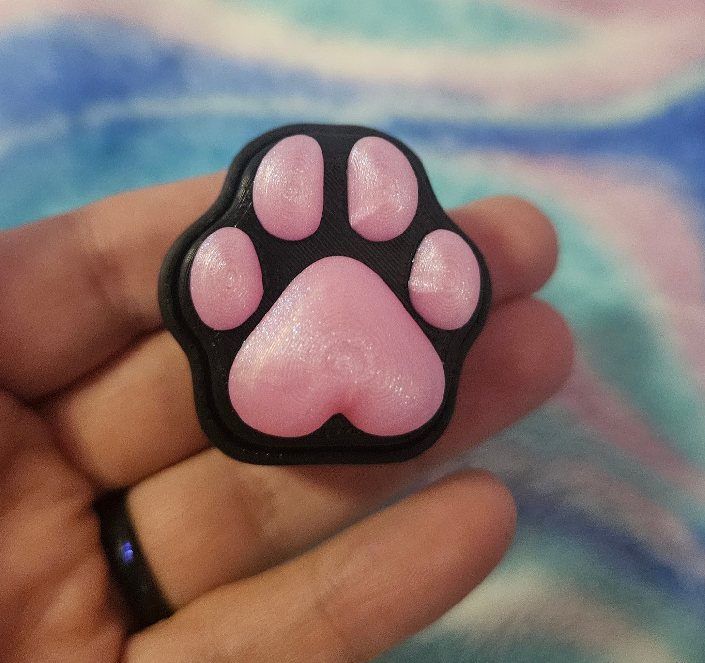 Cat or Dog Paw Fidget Clicker, 3D Printed Stress Relief Toy, Custom Color Paw, Keychain or Desk Fidget, Pet Lover Gift