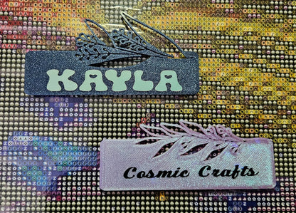 Personalized Floral Coverminder, Large Diamond Art Cover Minder, Custom Name Magnet, 3D Printed Floral Design Cosmic Crafts